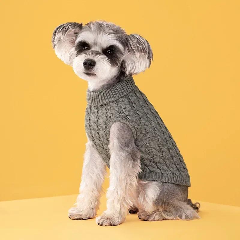 Suéteres de gola alta para cães pequenos e médios, roupas de gatos, colete de cachorro quente de inverno, casaco chihuahua, casaco yorkie macio - Image 1