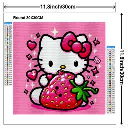 Sanrio Diamond Painting Kit, Bordado de Morango, Handmade DIY, Mosaico Decoração de Casa, Presente Infantil, HelloKitt - Image 3
