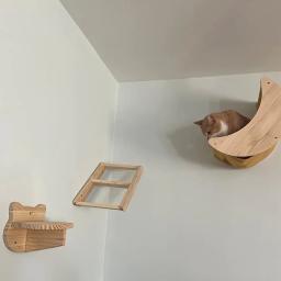 Wall Mounted Wooden Cat Hammock, Prateleira de escalada, Cat Jumping Platform com Scratching Post, Cama Pendurada para Dormir, 1Pc - Image 6