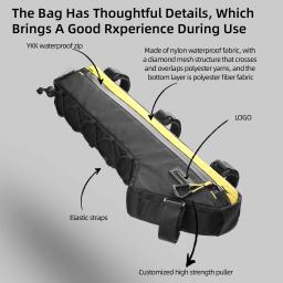Rhinowalk bolsa para quadro de bicicleta, resistente à água, triangular, transversal, para mtb e estrada, cascalho, com comprimento de quadro de mais de 17 polegadas - Image 2