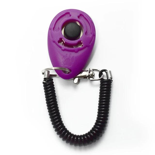 Animal de estimação gato cão treinamento clicker plástico novo cão clique trainer portátil auxiliar ajustável pulseira som chaveiro suprimentos para animais estimação - Image 1