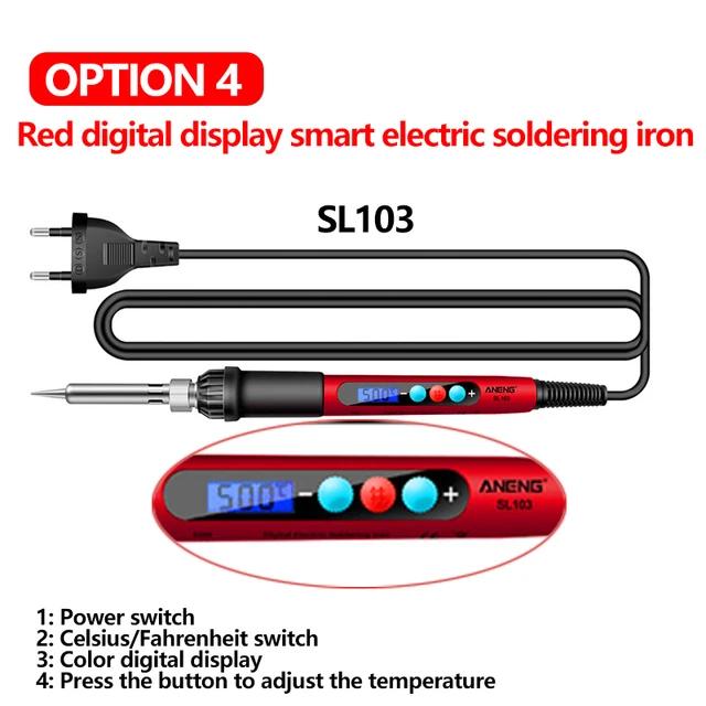 Kit Completo de Ferro de Solda Elétrico com Temperatura Ajustável e Ferramentas de Reparação 60W 220V 110V