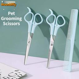 Pet Grooming Scissors Tesouras retas Gatos Animal Tesoura diluindo cabelo Acessórios para animais Pet Ferramenta corte cabelo Tesoura cabelo cão - Image 1
