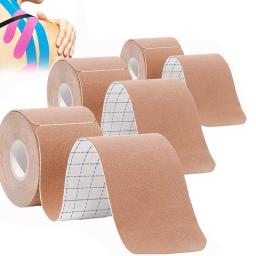 Fita elástica esportiva kinesio, adesivos de recuperação atlética, bandagens fitness, almofadas de suporte para cinesiologia, proteção das articulações do joelho, 5m x 5cm - Image 1