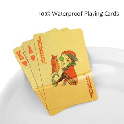 Impermeável pvc jogando cartas, alta definição jogando cartas, ouro, preto, lavável, para festas e jogos, 1pc - Image 2