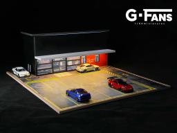 G fãs 1:64 modelos de diorama de carro com luz led miniaturas de estacionamento carro garagem diorama modelo diy nova caixa original - Image 4