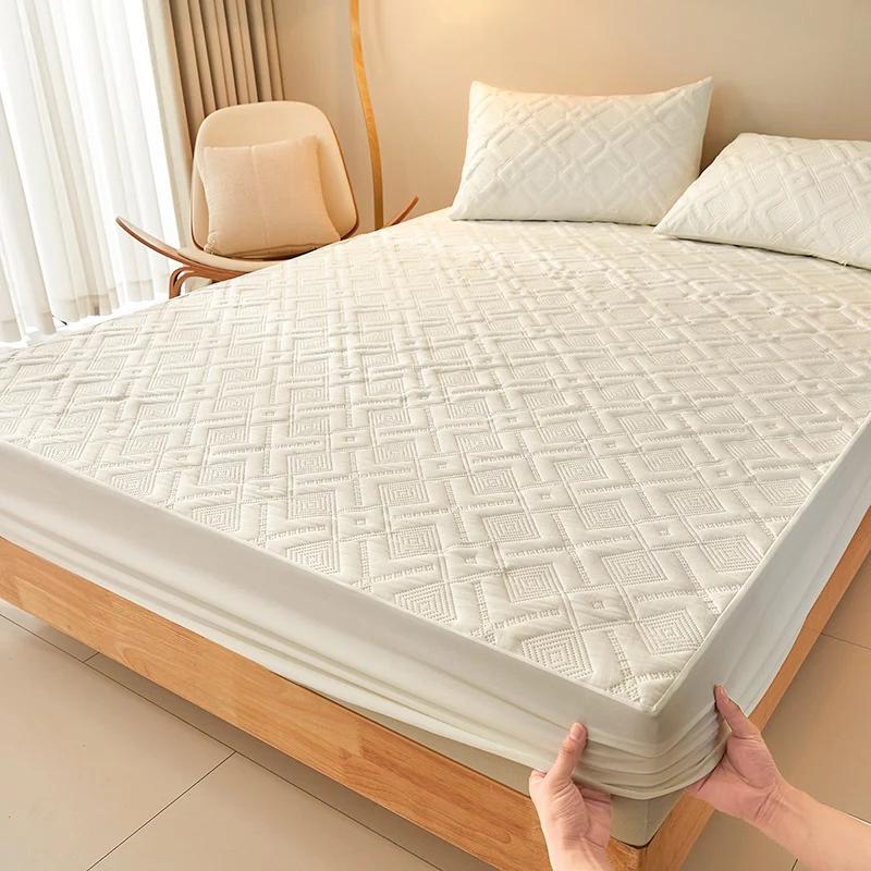 Espessa acolchoado colchão protetor, antiderrapante, Dustproof, impermeável, cabido lençol, 1pc - Image 1