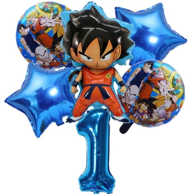 Conjunto de Balões de Festa Dragon Ball com Son Goku - 6 Peças para Aniversário e Baby Shower, Presentes para Crianças, 32''