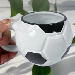 Engraçado futebol cerâmico caneca de café, copo de café, caneca dos esportes, mesa decoração, copo bebendo futebol, grande capacidade, 400ml - Image 3