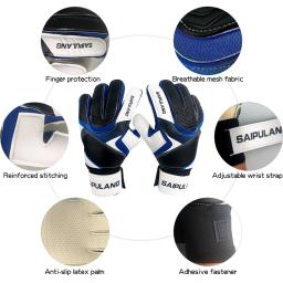Luvas grossas antiderrapantes de goleiro de futebol de látex para crianças e adultos, goleiro de futebol, tamanhos 7, 8, 9, goleiro profissional - Image 4