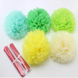 10'2525cm artesanal pompons de papel de tecido casamento decorativo flor bola chá de fraldas festa de aniversário decoração de papel pom poms - Image 2