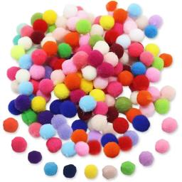 Coloridos pequenos Pom Poms para decorações de festas, macio, fofo, Puff Ball, Pompons arco-íris, DIY, crianças, artesanato, escola, 100pcs, 25mm - Image 1
