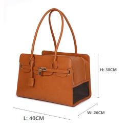 Portátil PU couro pet transportadora saco, bolsa de luxo para filhote de cachorro, gato, viagens, respirável um ombro saco, mochila, pet suprimentos - Image 5