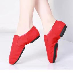 Meninas esporte sapatos de dança lona de borracha macia e camurça sola deslizamento-no ballet jazz salsa sapatos para mulher estiramento jazz sapatos de dança masculino - Image 2