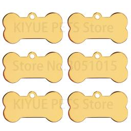 Aço inoxidável osso Dog ID Tag Keychain, Gravado Pet ID Name Tag, Collar Tags Pendant Keyring, Pet Acessórios, 20pcs - Image 5