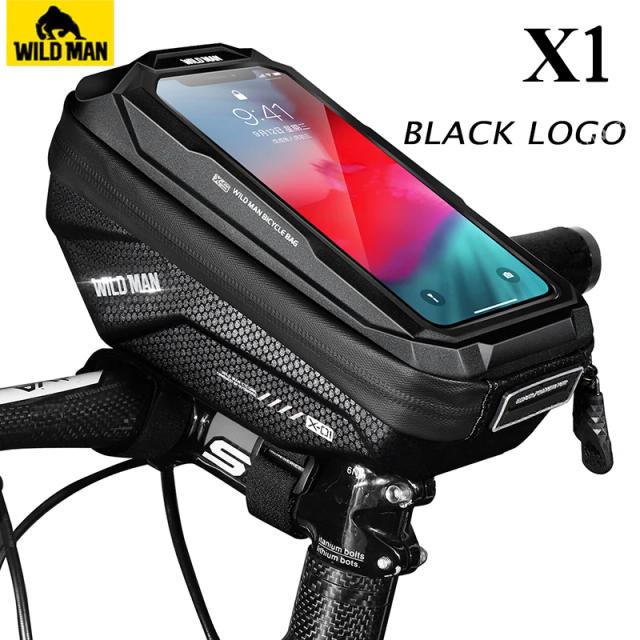 Bolsa de Guidão para Bicicleta SELVAGEM MAN com Tela Touch Rainproof - Acessórios MTB e Ciclismo para Celular 6,7"
