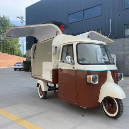 Caminhão de sorvete Piaggio para venda, Quiosque de cozinha móvel, Cachorro quente, Pizza, Food Cart, Snacks Coffee Van, Rosa, Novo Estilo - Image 4