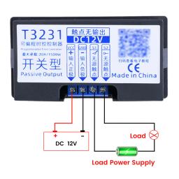 Digital delay relé t3231 ac-20v, 12v, display led, controle do temporizador, interruptor de atraso de temporização ajustável - Image 3