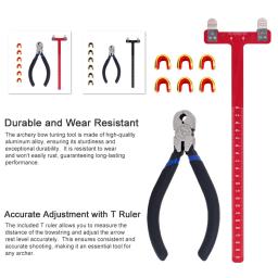 Tiro com arco Ferramenta de Ajuste para Recurvo, Bow String Nocking Points Alicate, T Squares Tuning Régua, Composto Bowstring Acessórios - Image 3