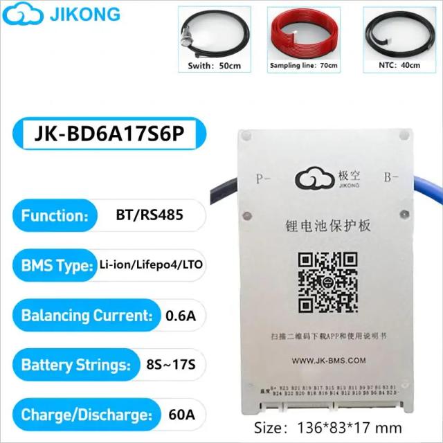 Jikong JK BMS Ativo 8S-24S LiFePO4/Li-ion/LTO 60A-600A