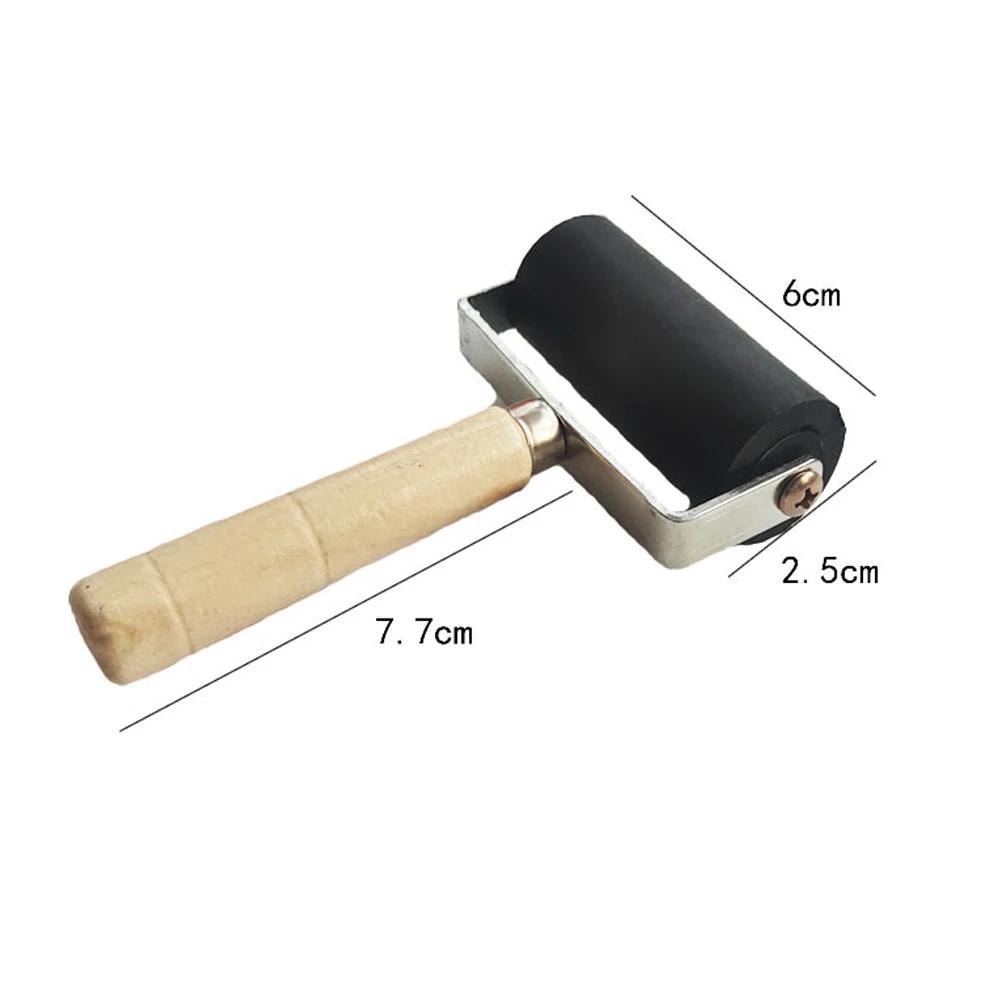 Gravura Argila Rolo De Borracha, madeira Handle, Modeling Tool, Non-Stick, perfuração de freio, Marine Art, 2 ", 4", 4 ", 4" - Image 1