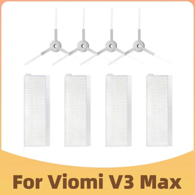 Peças de Reposição para Robô Aspirador: Escovas Laterais, Filtro Hepa e Mop para Xiaomi Viomi V3 Max e V-RVCLM26B