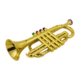 Instrumentos Musicais de Sopro, ABS, Metálico, Dourado, Trompete com 4 Chaves Coloridas - Image 6