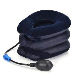 Massageador De Pescoço Com 3 Camadas Para Alívio Da Dor, Almofada De Ar Inflável, Suporte De Tração De Pescoço Cervical, Cinta De Alongamento Do Pescoço - Image 4