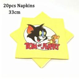 Disney Tomado e Balões Jerryed, Banner Feliz Aniversário, Decorações De Festa, Gato Rato, Toppers De Bolo, Louça Descartável, Fundo - Image 4