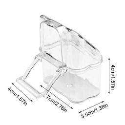Alimentadores pássaros para gaiola, recipiente alimentos plástico capacidade, caixa transparente com poleiro - Image 6