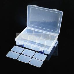 Caixa de armazenamento transparente com 6 compartimentos, colar, organizador de artesanato, de plástico - Image 3