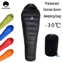 Engrossado para o inverno, clima muito frio, múmia adulta, 95% penas de ganso branco, saco de dormir térmico, acampamento, caminhadas, colcha - Image 1