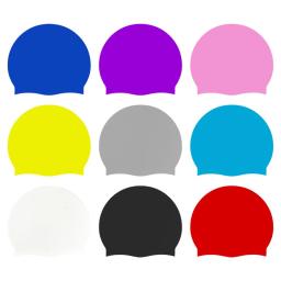 Tampas de natação de silicone para homens e mulheres, impermeável, capa de látex, chapéu de mergulho grande, chapéu de piscina elástico - Image 1