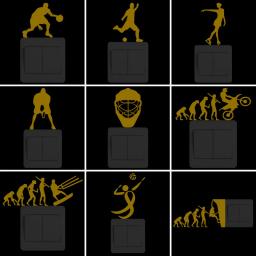 Interruptor de parede Decor Glow Adesivo, Decalque Luminoso, Futebol Patinação Artística, Tênis, Basquete, Tênis, Capacete, Voleibol, Evolução Esporte - Image 4