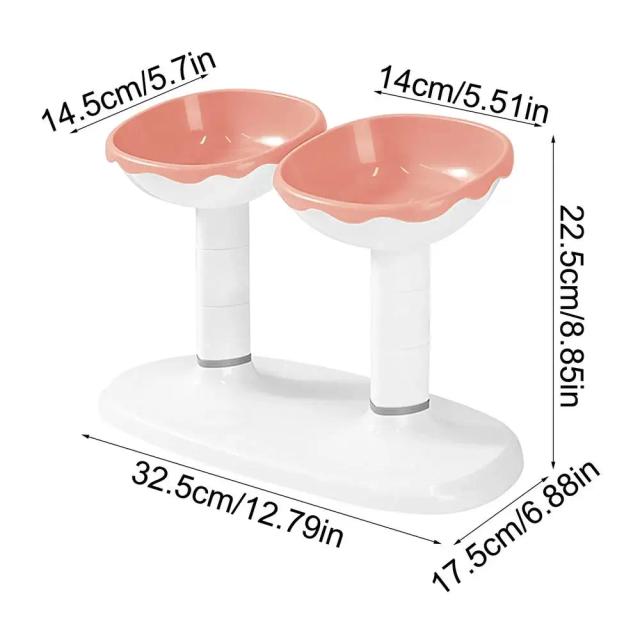Bacia Ajustável para Alimentação de Animais de Estimação com Design Dobrável e Estilo Creme