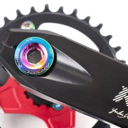 3 peças de liga de alumínio mountain bike cor deslumbrante placa de dente manivela capa parafuso m18 m20 acessórios do eixo manivela da bicicleta - Image 4