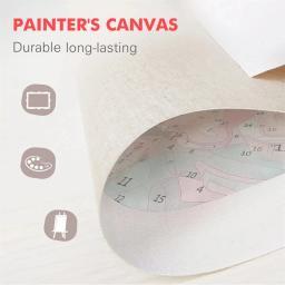 Azqsd pintura por número folha flor kits de pintura à mão em tela pintados à mão floral colorir desenhar artesanato presente diy decoração de casa - Image 4