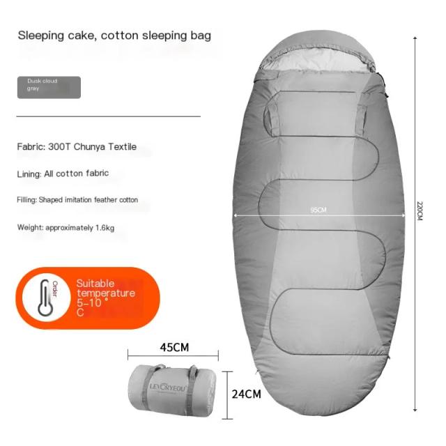 Saco de Dormir Ultraleve e Impermeável em Algodão - Quente e Vestível para Camping de Inverno e Trilhas na Natureza PS200