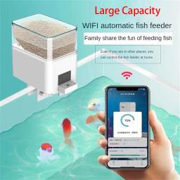 Alimentador automático do tanque de peixes do aquário, App sem fio do telefone esperto, temporizador inteligente, alimentação do controle remoto, WiFi, novo, 1000mAh - Image 6