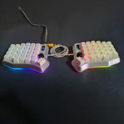 Kits de teclado portátil Split Mini Wired, 58 teclas, Programador de personalização, Tela RGB suave, Botão ergonômico - Image 2