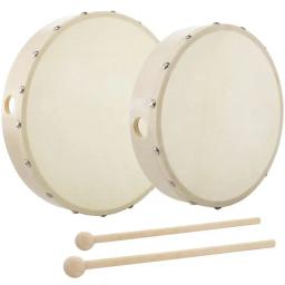 Mão de madeira Drum Set com Drum Stick, instrumento de percussão educacional, Frame Drums, 10 ", 8" - Image 1