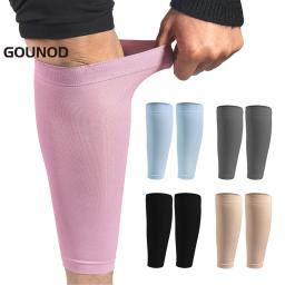 Suporte de panturrilha de compressão para homens e mulheres, elástico esportivo, mangas respiráveis, futebol, ciclismo, corrida, 1 par - Image 1