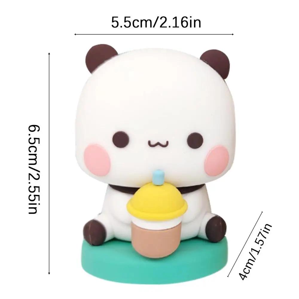 Urso brinquedo estatuetas figuras animais anime modelo mini quadrinhos colecionáveis bubu e dudu panda kawaii um dois panda hobbies dos desenhos animados - Image 1