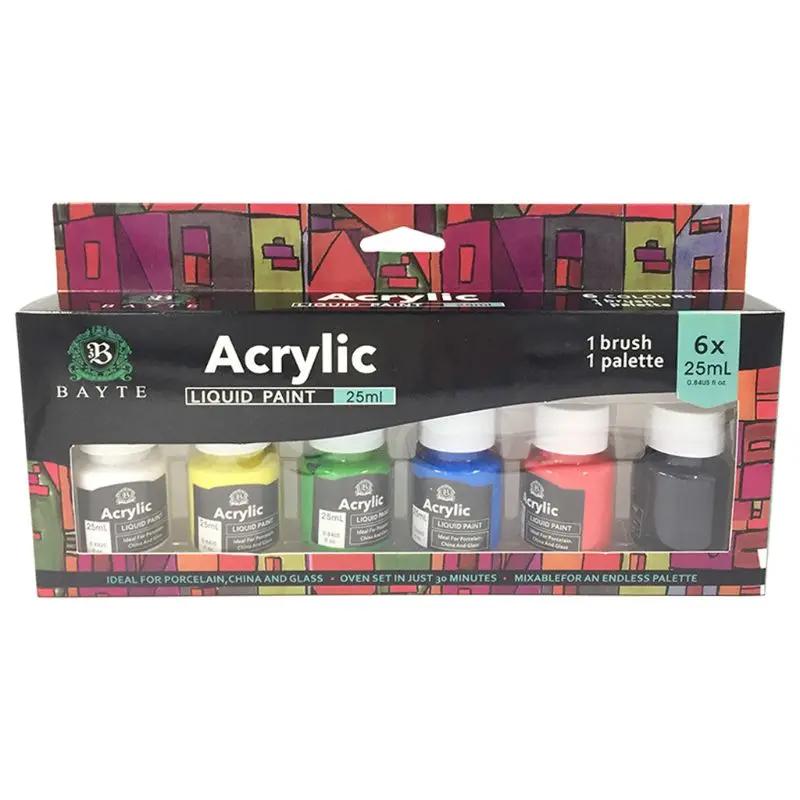 Conjunto De Pigmentos De Tinta Acrílica, Premium DIY Craft, Artigos de Arte para Parede, Graffiti, Guache Aquarela, Desenho De Arte, 6 Cores - Image 1