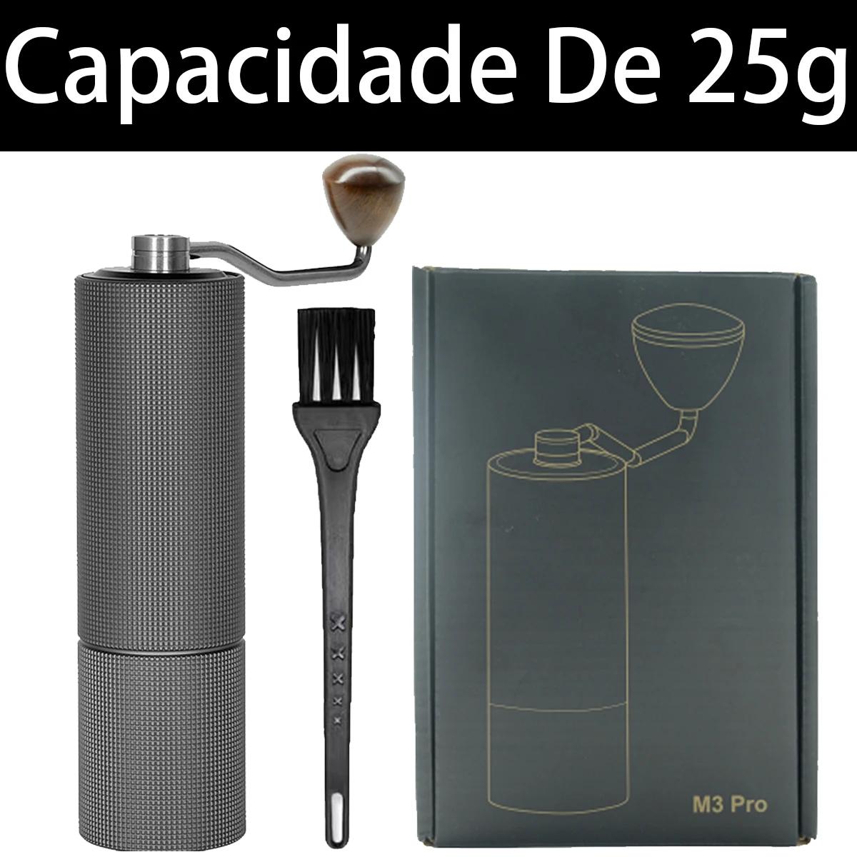 Moedor de café manual portátil moedor de mão moinho com posicionamento de rolamento duplo escova de limpeza de alta qualidade - Image 1