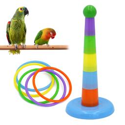 Papagaio Pássaro Mastigando Brinquedo para Pet, Balanço Bola, Brinquedo De Pé, Anéis De Plástico, Inteligência, Jogo Suprimentos, Papagaio, Mordida - Image 2