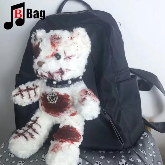 Mochila Harajuku Cosplay para Mulheres e Meninas, Estilo Y2K com Design de Urso para Escola e Halloween