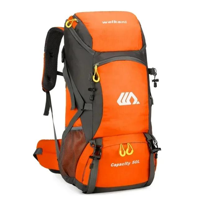 Mochila Impermeável de Viagem Masculina 50L para Hiking e Escalada ao Ar Livre