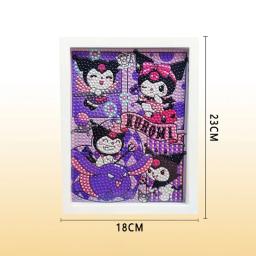 Sanrio-Kits De Pintura Diamante Com Moldura Para Crianças, DIY Arte De Strass, Hello Kitty, Kuromi, Mosaico Carft, Presente De Decoração De Casa, 5D - Image 5