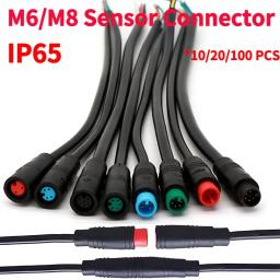 Impermeável Bicicleta Elétrica Display Cabo Conector, Masculino Feminino Ebike Julet Sensor, Butt Joint Plug, Fio 20cm, M6, M8, 5 Pcs, 20 Pcs - Image 1